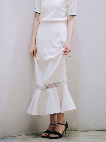 レース切替マーメイドスカート