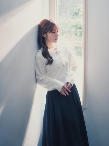 【加藤美南さんコラボ】衿レースニットカーディガン