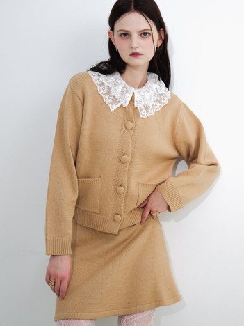 【kariさんコラボ】レース衿カーデ×ミニスカートSET