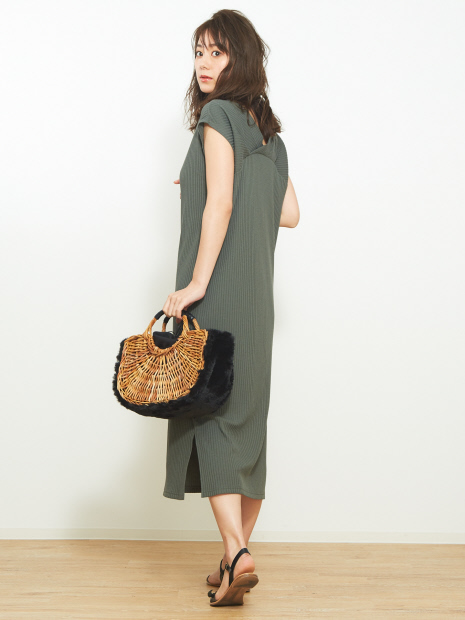 バックデザインリブワンピース Rouge Vif La Cle ルージュ ヴィフ ラクレ