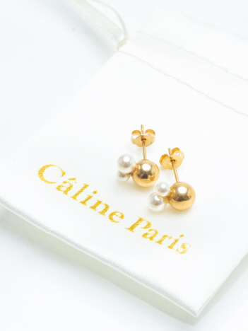 Caline Paris Crystal perl ピアス