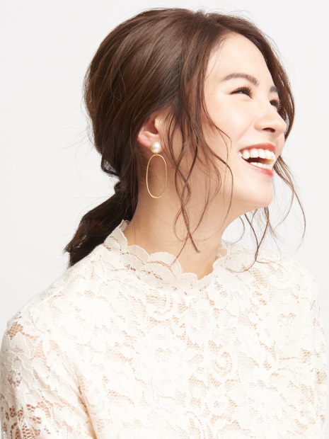 Caline Paris パールリングピアス