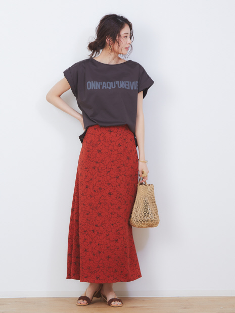 ダブルタックプリントTシャツ