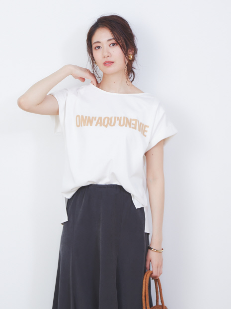ダブルタックプリントTシャツ