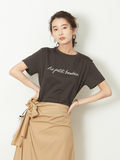 シャツヘムプリントTシャツ