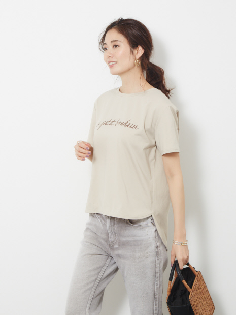 シャツヘムプリントTシャツ