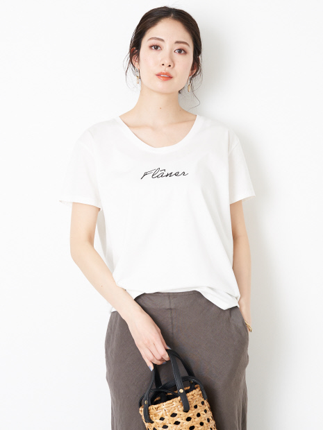 ユルネックロゴTシャツ