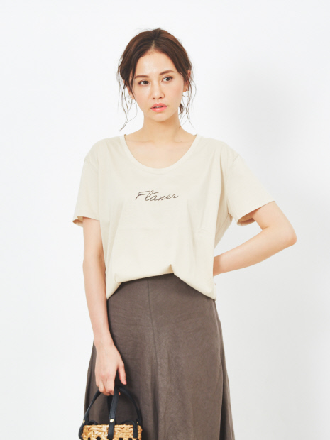 ユルネックロゴTシャツ