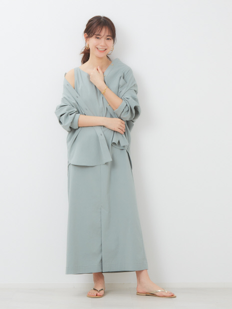 【東原妙子さんコラボ】レーヨンリネン2WAYロングワンピース