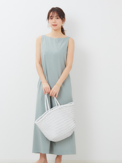 【東原妙子さんコラボ】レーヨンリネン2WAYロングワンピース