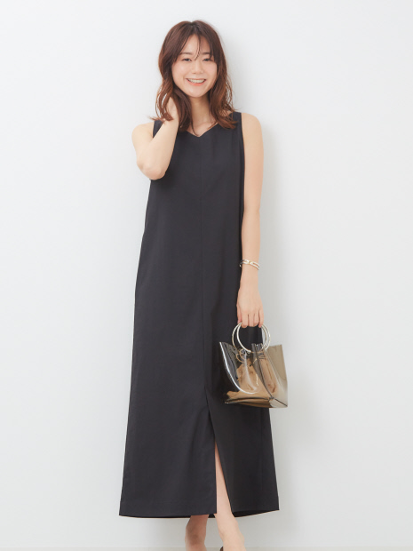 【東原妙子さんコラボ】レーヨンリネン2WAYロングワンピース