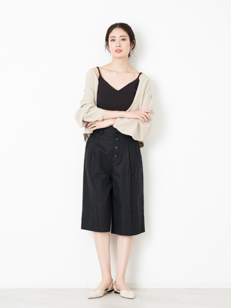 【MICA&DEAL】フロントボタンハーフパンツ