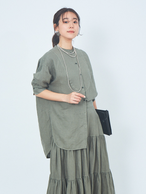 麻製品染シャツ
