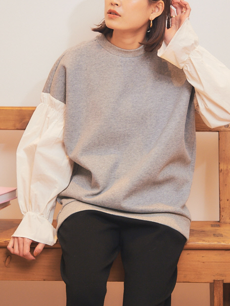 【WEB&一部店舗限定】ドッキングボリュームスリーブプルオーバー