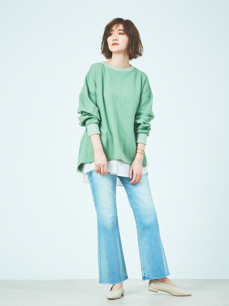 【WEB&一部店舗限定】フェイクレイヤードプルオーバー