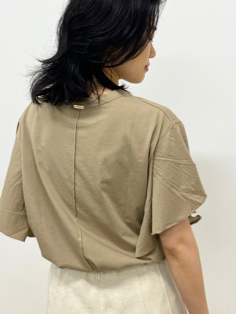 【MICA&DEAL/マイカ&ディール】VEGAN ATHLETIC ロゴフリルスリーブTシャツ