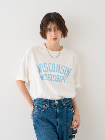 【REMI RELIEF レミレリーフ】別注TEE WISCONSI ロゴTシャツ