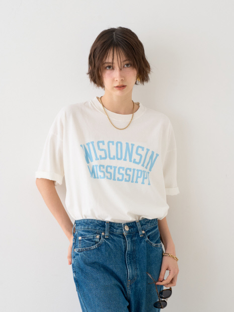 【REMI RELIEF レミレリーフ】別注TEE WISCONSI ロゴTシャツ