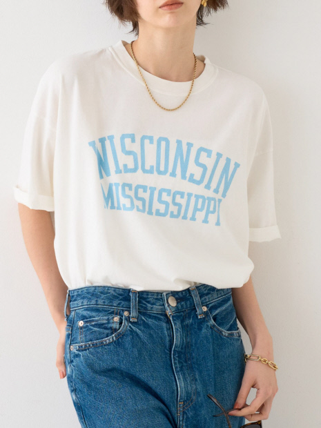 【REMI RELIEF レミレリーフ】別注TEE WISCONSI ロゴTシャツ
