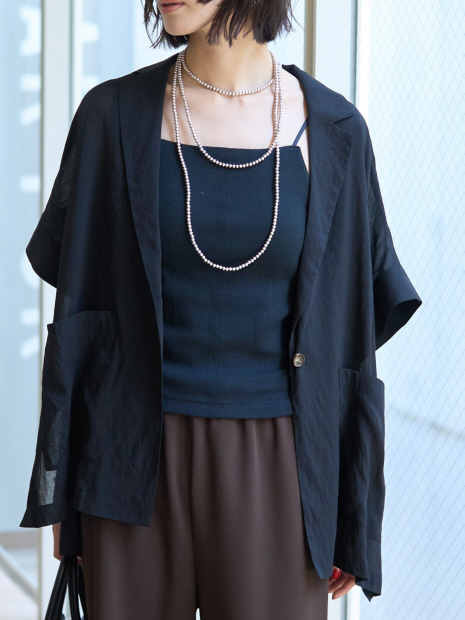 強撚半袖シアーフォルムジャケット