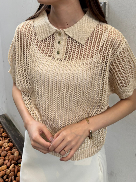 【一部店舗限定】メッシュニットポロシャツ【予約】