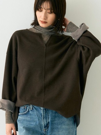 圧縮ニットプルオーバーブラウス