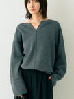 圧縮ニットプルオーバーブラウス