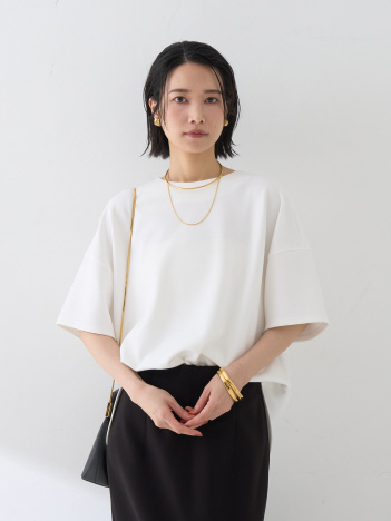 【接触冷感】ストレッチダンボール半袖プルオーバー