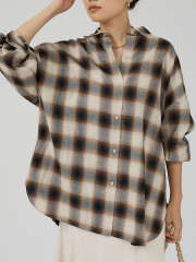 オンブレーチェックオーバーシャツ｜OUTLET / アウトレット