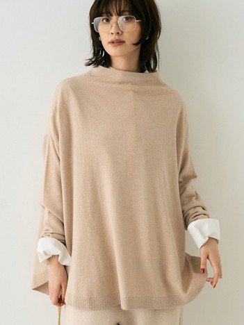 ボトルネックポンチョライクニットプルオーバー【予約】