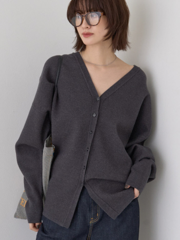 ルージュ・ヴィフ ラクレ　ライトリラックスジャケット　グレー　FREE ルージュ・ヴィフ ラクレ ライトリラックスジャケット グレー