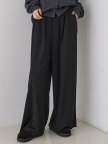 【人気追加】ストレッチダンボールタックワイドパンツ