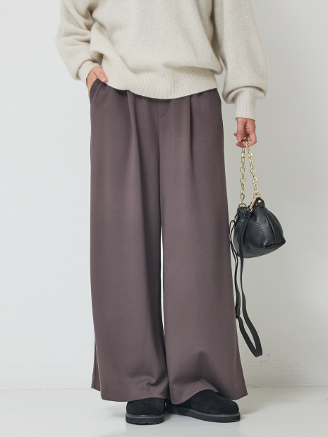 人気追加】ストレッチダンボールタックワイドパンツ｜Rouge vif la cle