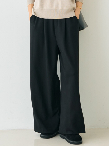 【人気追加】ストレッチダンボールタックワイドパンツ