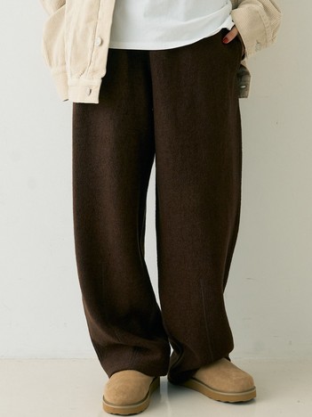 ウール起毛ジャージーカーブパンツ