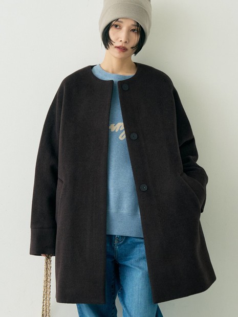 TICCA/ティッカ】ノーカラーテントコート｜Rouge vif la cle