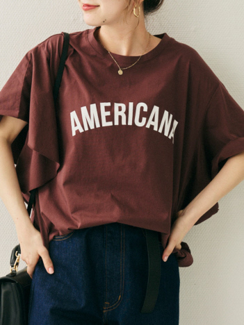 Rouge vif la cle - 【AMERICANA×MICA＆DEAL/ アメリカーナ×マイカ】fill tee ロゴフリルスリーブTシャツ【予約】