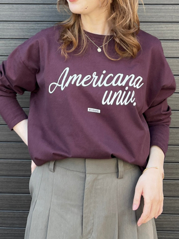 Rouge vif la cle - 【AMERICANA×MICA＆DEAL/ アメリカーナ×マイカ】long tee ロゴロングスリーブTシャツ【予約】