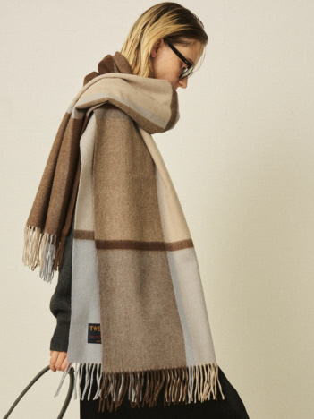 【定番人気】【2025AW新作】【TWEEDMILL/ツイードミル】大判ストールチェック