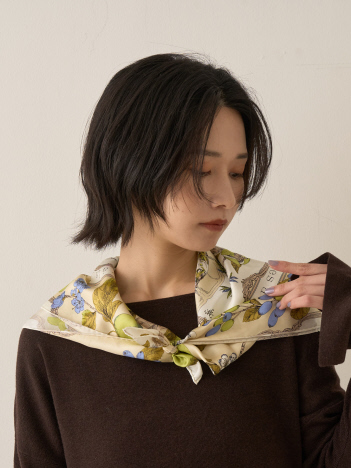 【manipuri/マニプリ】アンティークレシピ スカーフ 65×65【予約】