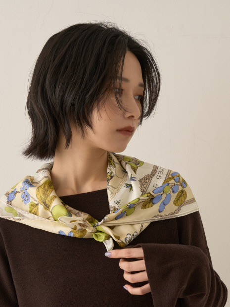 【manipuri/マニプリ】アンティークレシピ スカーフ 65×65【予約】