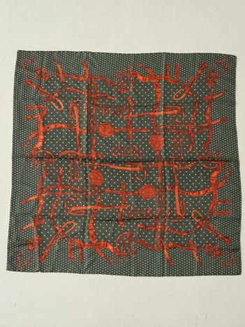【manipuri/マニプリ】ドットビット大判シルクスカーフ　88×88