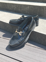 ARTESANOS/アルテサノス】 厚底レザーゴールドビットローファー