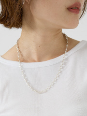【OCUCCI jewelry/オクチ ジュエリー】Rounded roll シルバーチェーンネックレス