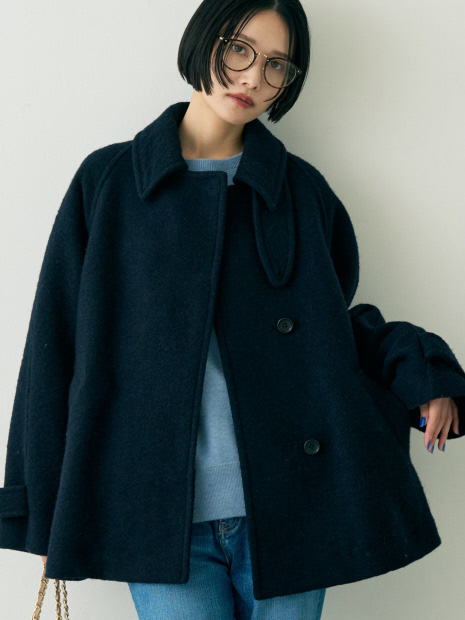 2サイズ展開】ウール混ショート丈スライバーコート｜Rouge vif la cle