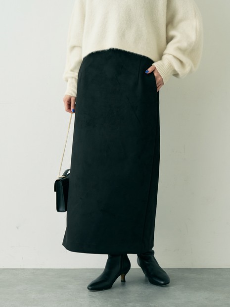 フェイクスウェードストレッチタイトスカート/ナロースカート