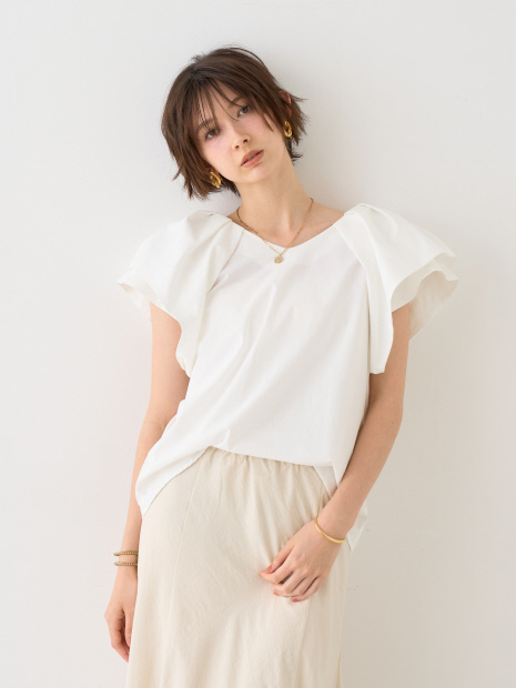 【一部店舗限定】ボリューム袖バックリボンブラウス【予約】