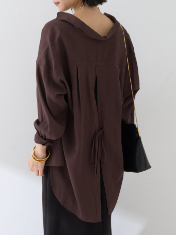 Rouge vif la cle - 【新色追加】麻混バックスリットシャツ
