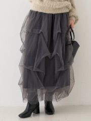 【一部店舗限定】チュールフォルムスカート