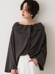 オーバーカラー変形 テントラインブラウス